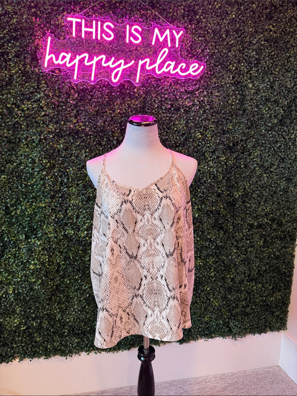 Apt. 9 Snake Print Spaghetti Strap Cami Top - Beige